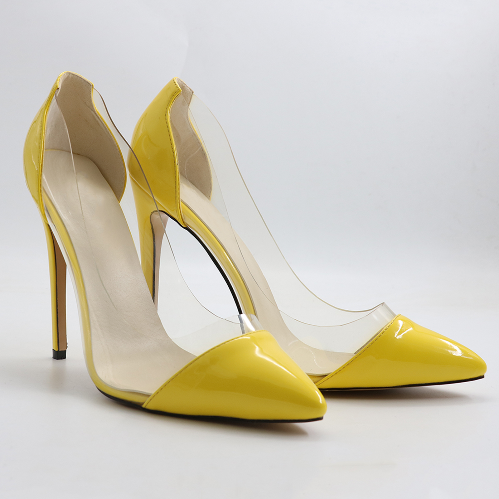 4.72" Transparent Splice Pumps Wedding Dating High Heels Patent-vocosishoes