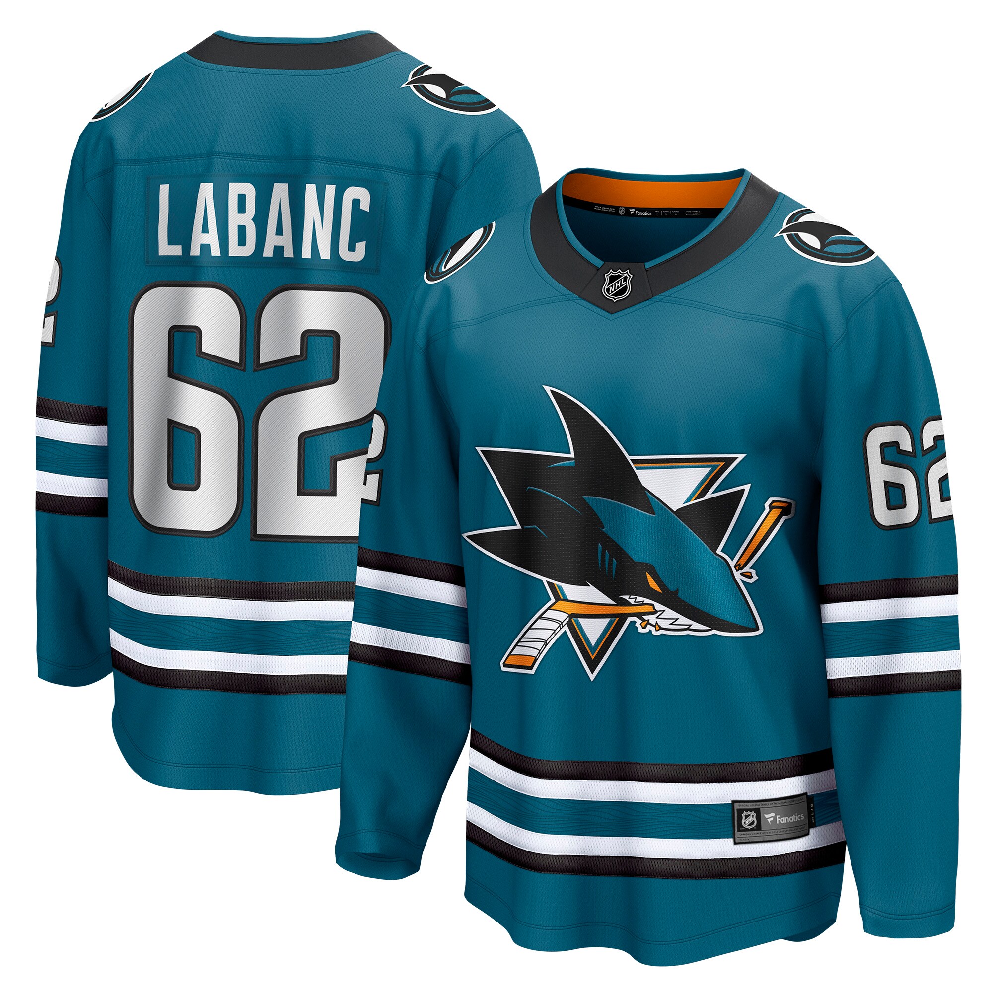 Kevin Labanc San Jose Sharks Fanatics Home Breakaway   Jersey &ndash; Teal mysite