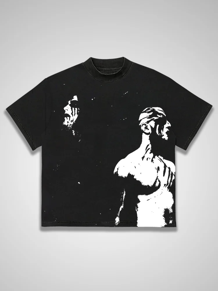 Black Metal Singer Character Cotton T-shirt