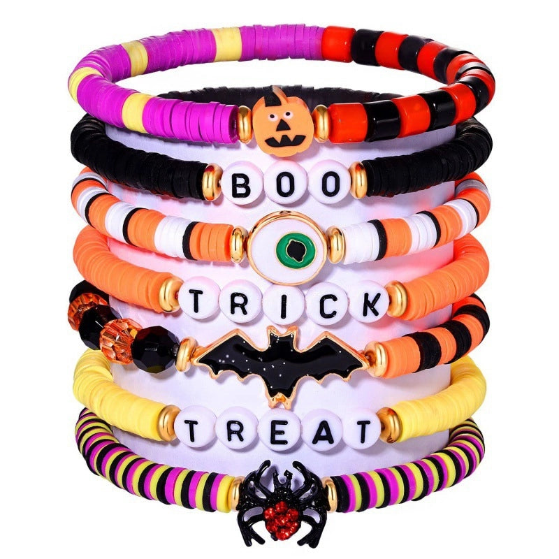 Easter Rabbit Bracelet Colorful Letter Beaded Valentine’s Day Love Pendant Christmas Elk Bracelet Suit