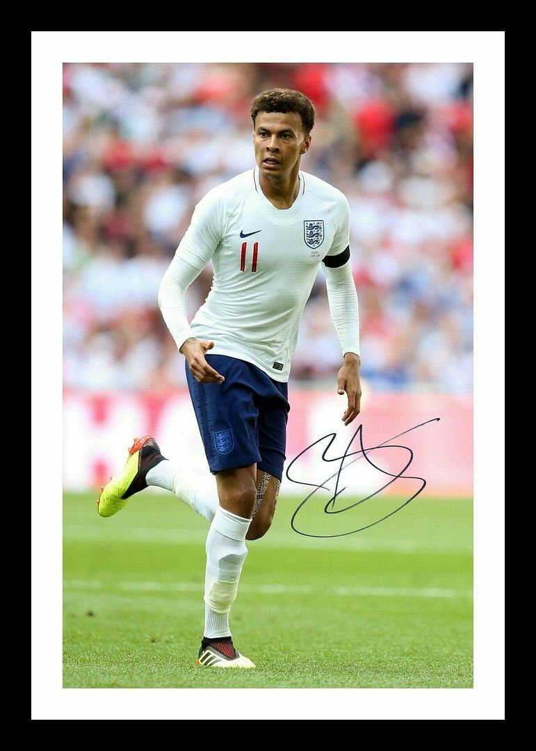 Dele Alli - England Autograph Signed & Framed Photo Poster painting 1