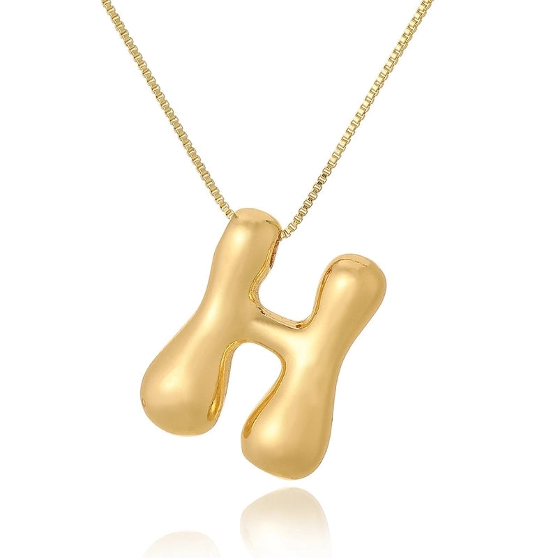 Copper Letter Pendant Necklace