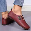 Gioiacombo&trade; Scarpe casual in pelle con punta tonda retr&ograve; da donna