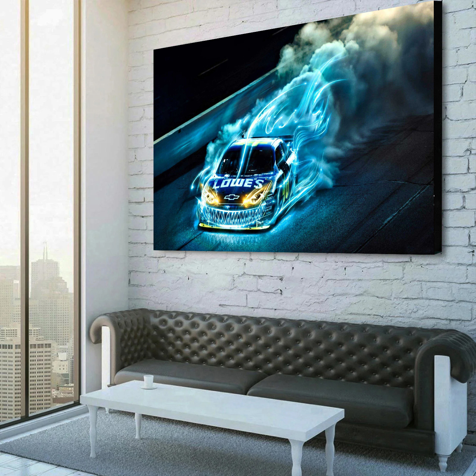 Jimmie Johnson's No. 48 Lowe's Chevrolet Impala Canvas Wall Art 
