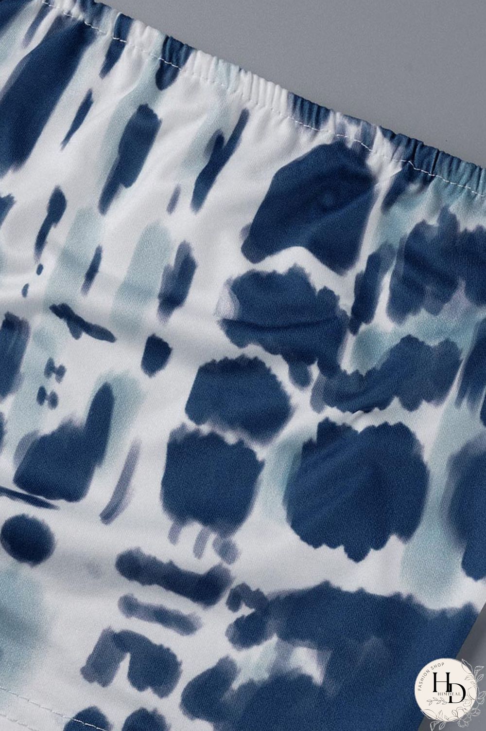 Pink Sexy Print Patchwork Strapless Plus Size Two Pieces