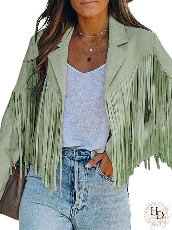 Sophisticated Fringe Suede Jacket