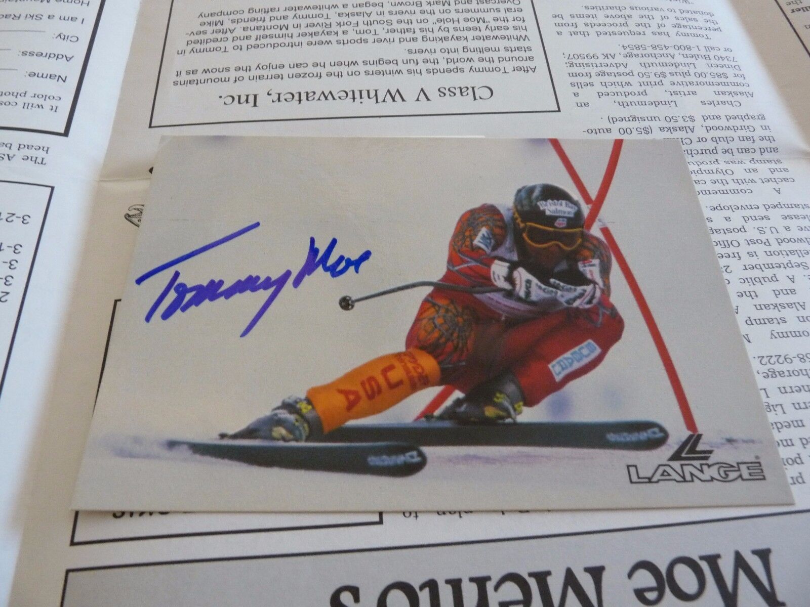 Tommy Moe Signed Olympic 4x6 Photo Poster painting & Fanclub Packet PSA Beckett Guaranteed