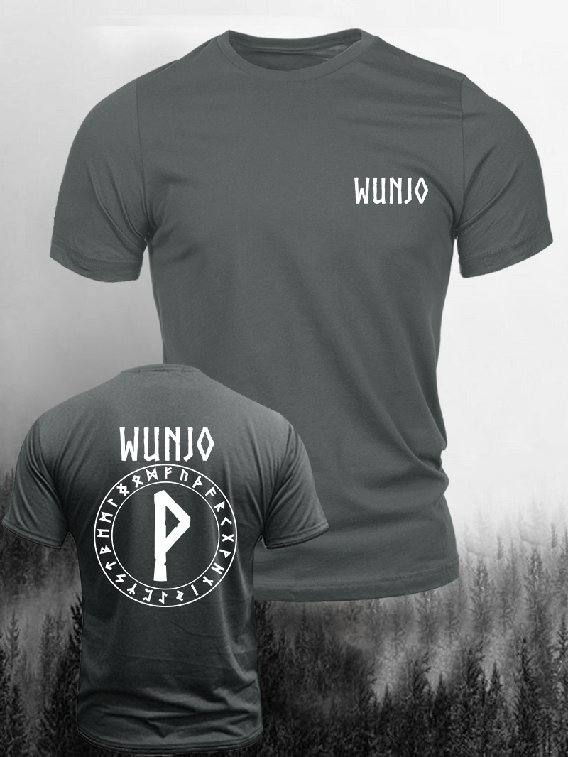 Men's Wunjo Norse Rune Print Casual Short Sleeve T-shirt