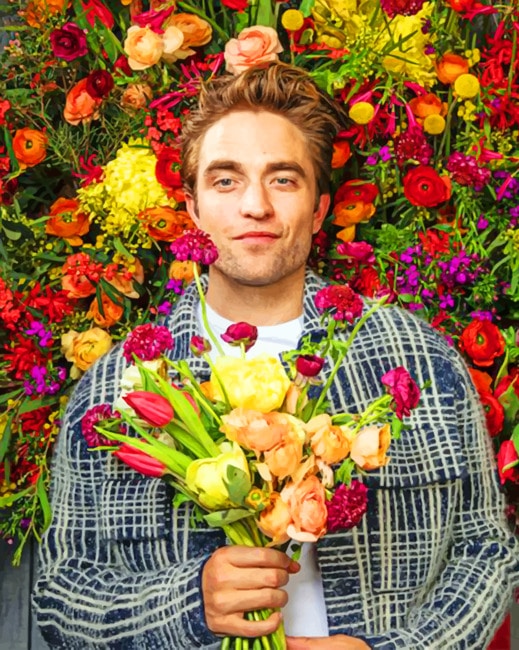 

Robert Pattinson And Colorful Flowers – Paint By Numbers - 40*50CM, 501 Original