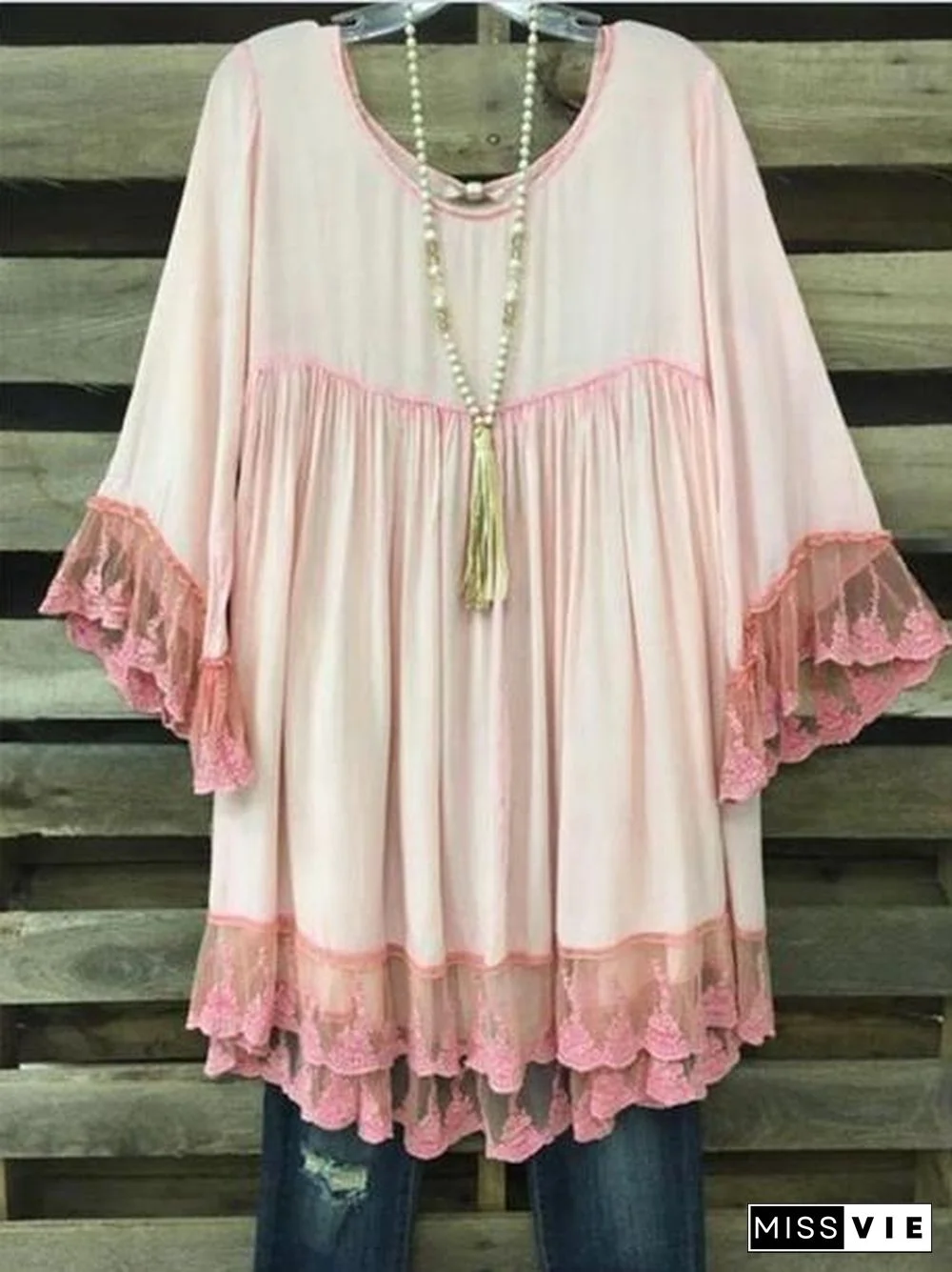 Women's Scoop-Neck Lace Tops