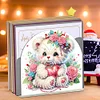 DIY Rose Bear Acrylic Diamond Painting Napkin Holder Desktop Ornaments