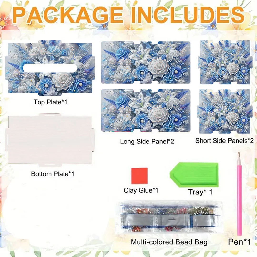 Flower DIY Diamond Art Paper Towel Holder for Home and Office Decoration