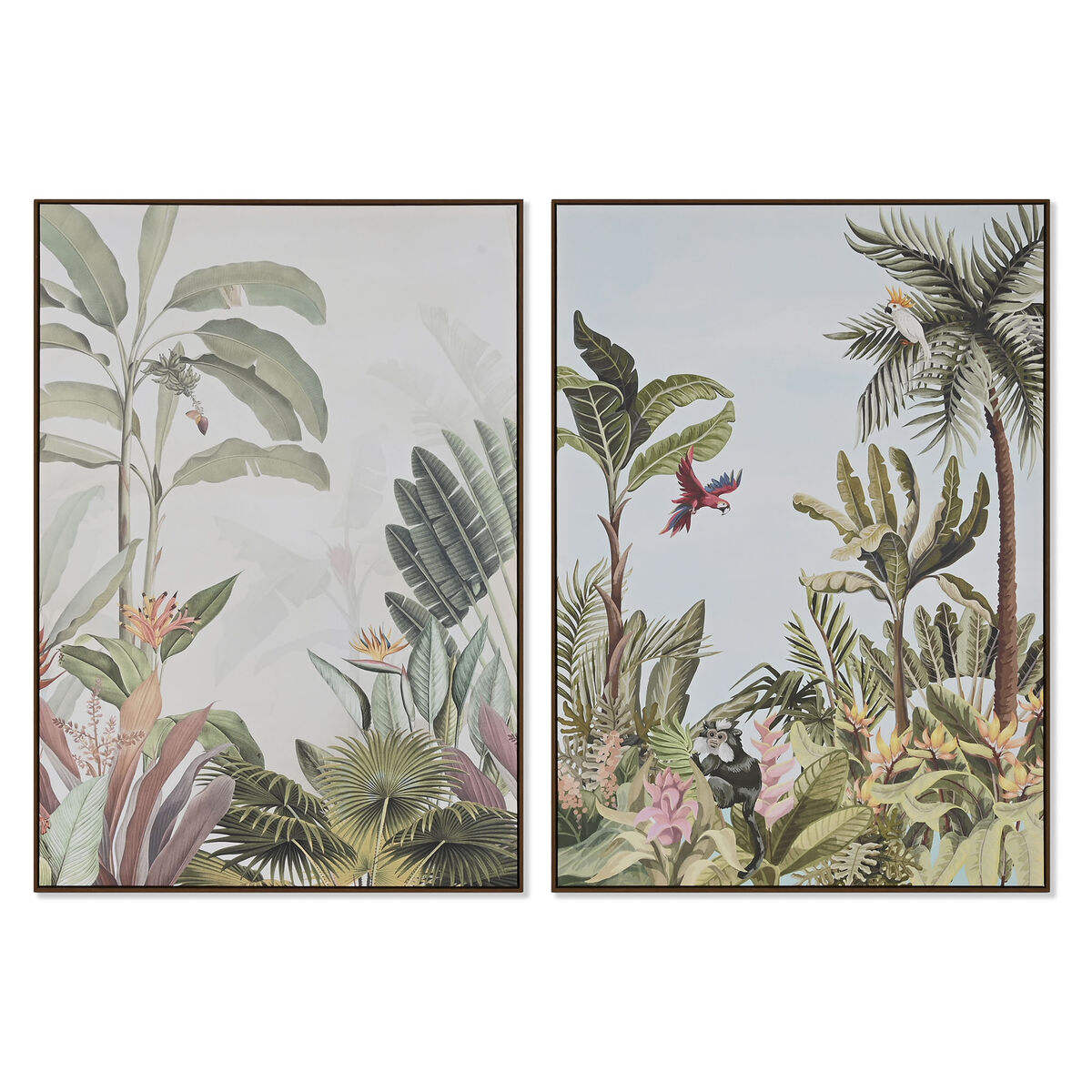 Canvas Home ESPRIT Green Tropical 100 x 4 x 140 cm (2 Units)