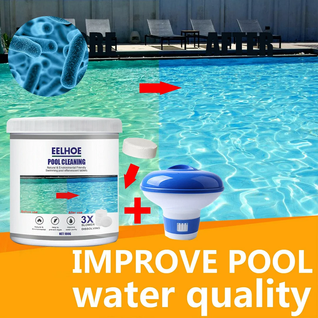 Pool Cleaning effervescent tablets ➕ Floating Pool Chlorine Floater