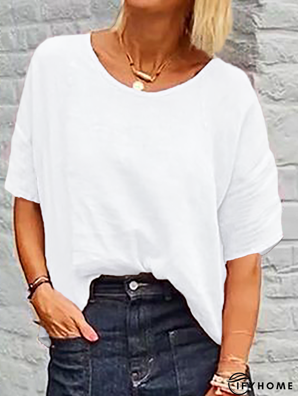 Plus size Plain Casual Tops | IFYHOME