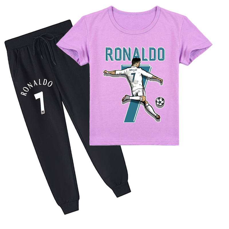 Mayoulove Cristiano Ronaldo Kids T-Shirt Set - Short Sleeve, Boys  Girls, Soccer Star Apparel, Trending Sportswear-Mayoulove