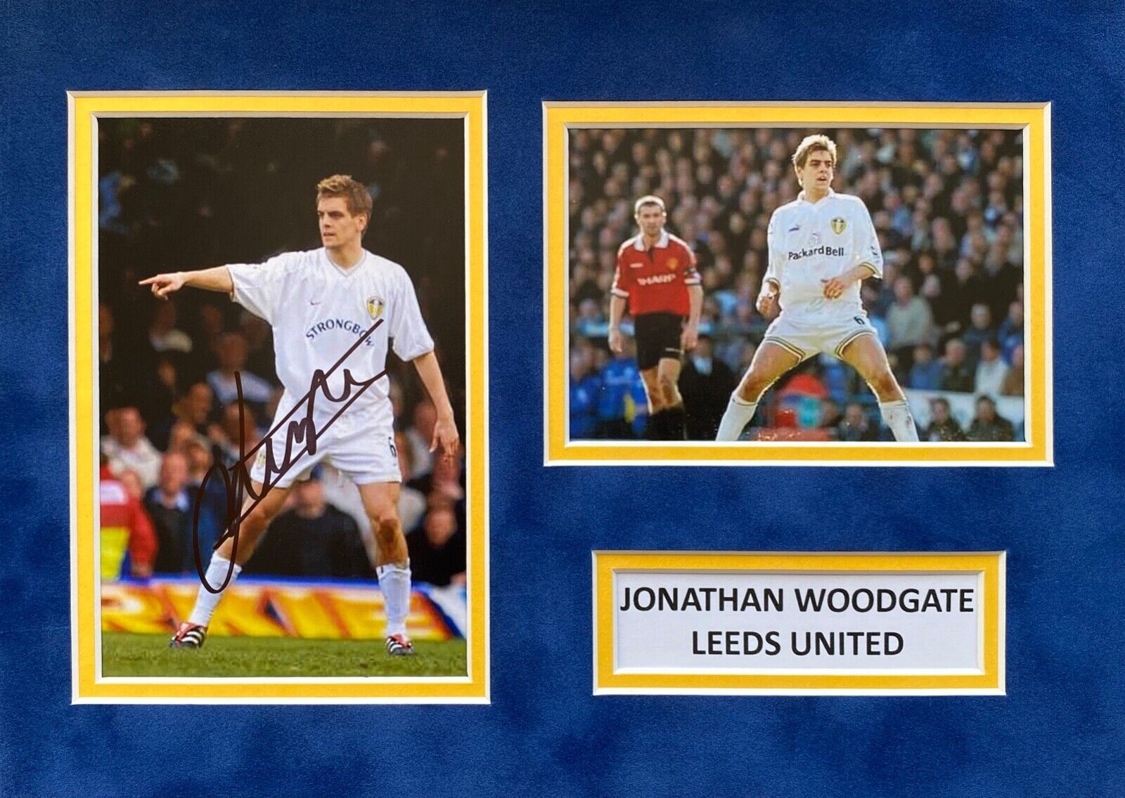 JONATHAN WOODGATE HAND SIGNED A4 Photo Poster painting MOUNT DISPLAY LEEDS UNITED AUTOGRAPH