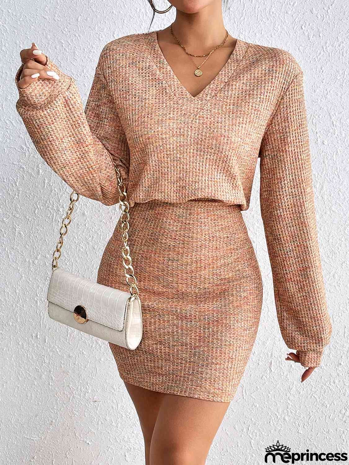 Lace Detail V-Neck Mini Dress