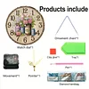 2D DIY Acrylic Vintage Vase Diamond Art Painting Clock Pendant w/ Clock Function