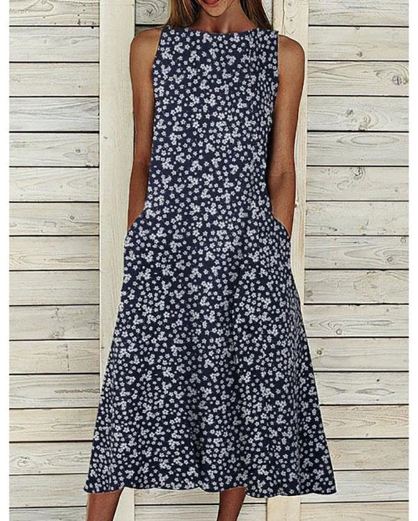 floral pockets maxi dress summer sleeveless dresses p213870