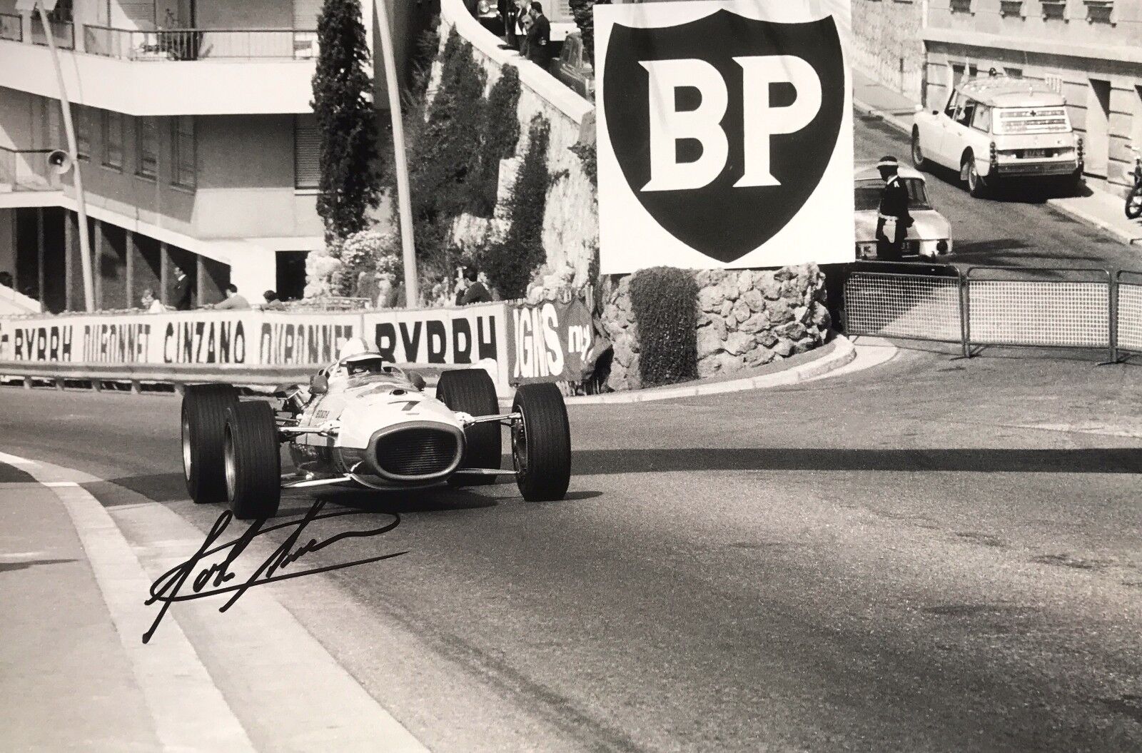 John Surtees Hand Signed Honda F1 18x12 Photo Poster painting 2