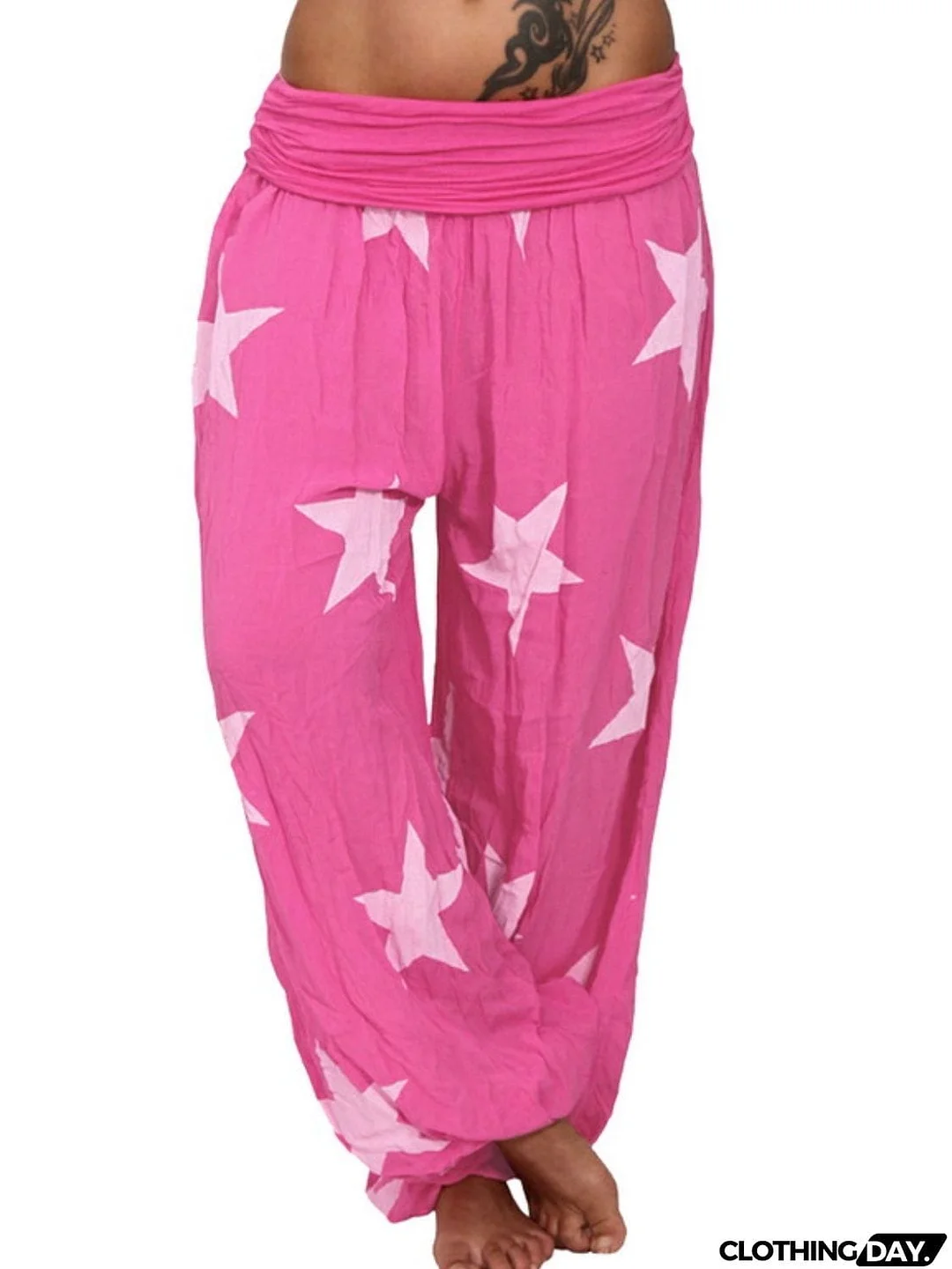 Full Size Ruched High Waist Printed Pants