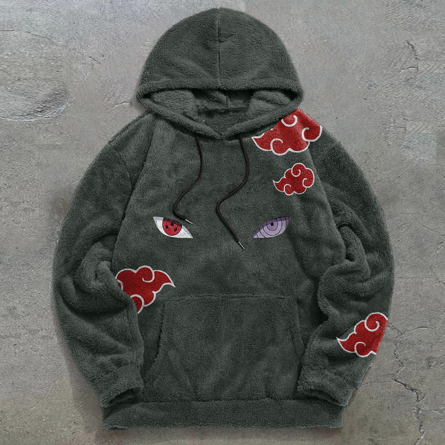 Vintage Trendy Print Stylish Plush Hoodie