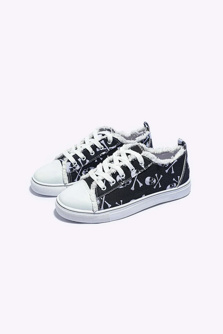 Halloween SKULL PATTERN CANVAS SHOES  Stunahome.com