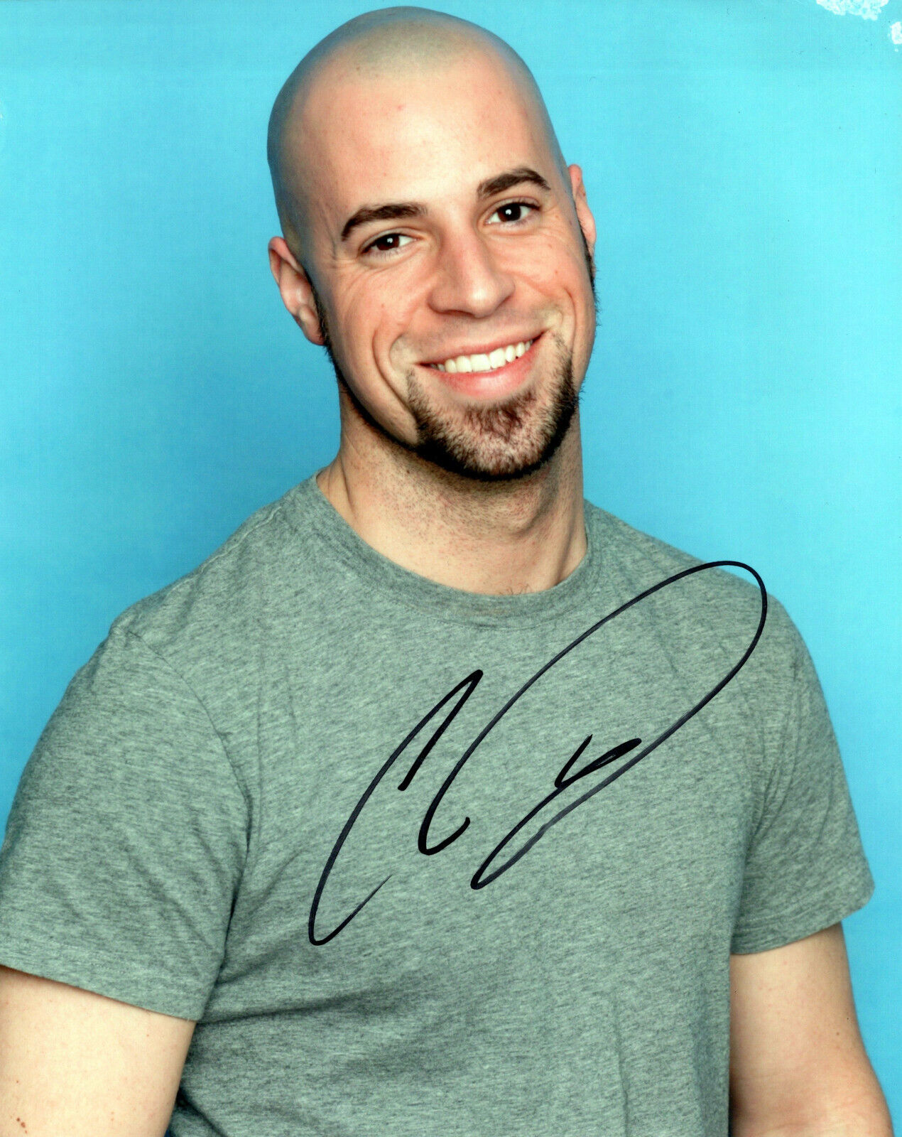 Chris Daughtry head shot autographed Photo Poster painting signed 8X10 #3 damaged rt corner