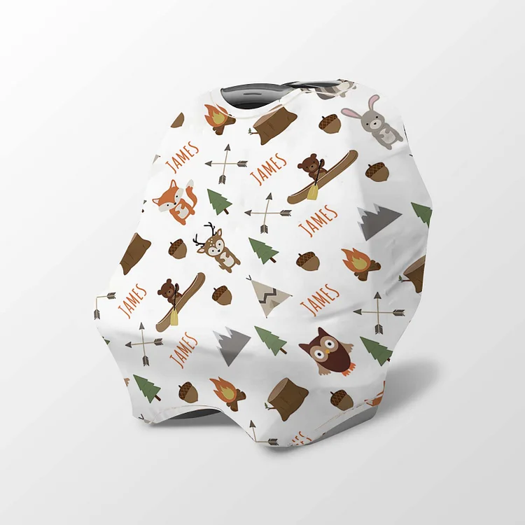 Personalized Woodland Animals Baby Car Seat Canopy| Canopyl166