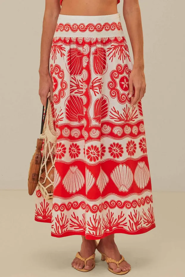 Women's Ocean Print Casual Skirt