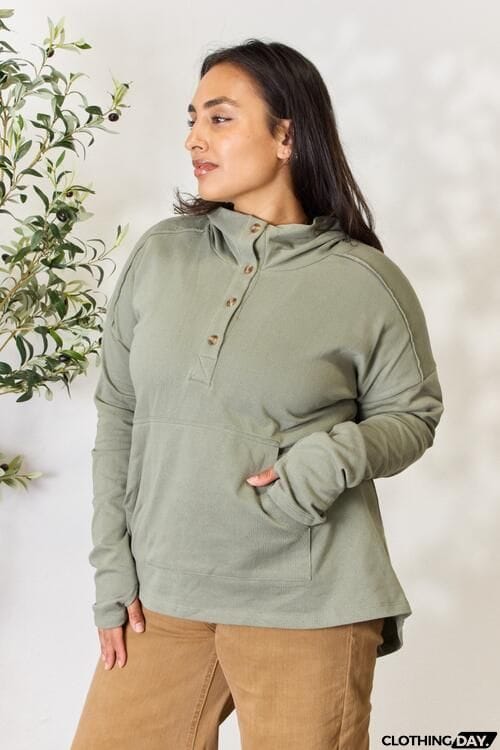 Culture Code Full Size Half Button Hoodie