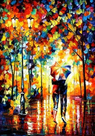 COUPLE WALKING - ART - PAINTING - Photo Poster painting POSTER - GLOSS INSERT -  POST!