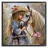 Girl And White Horse-11CT Stamped Cross Stitch 40*40cm/15.75*15.75in tapestrymarket