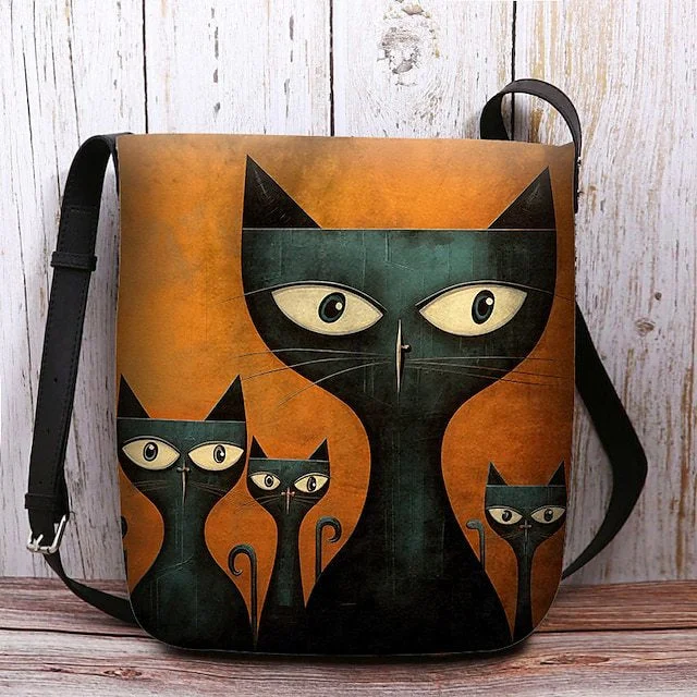 Style & Comfort for Mature Women Women's Cat Print Crossbody Bag