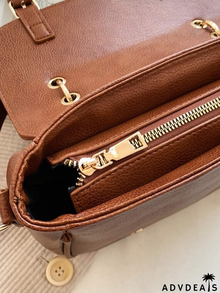 Minimalist Buckle Flap Square Bag