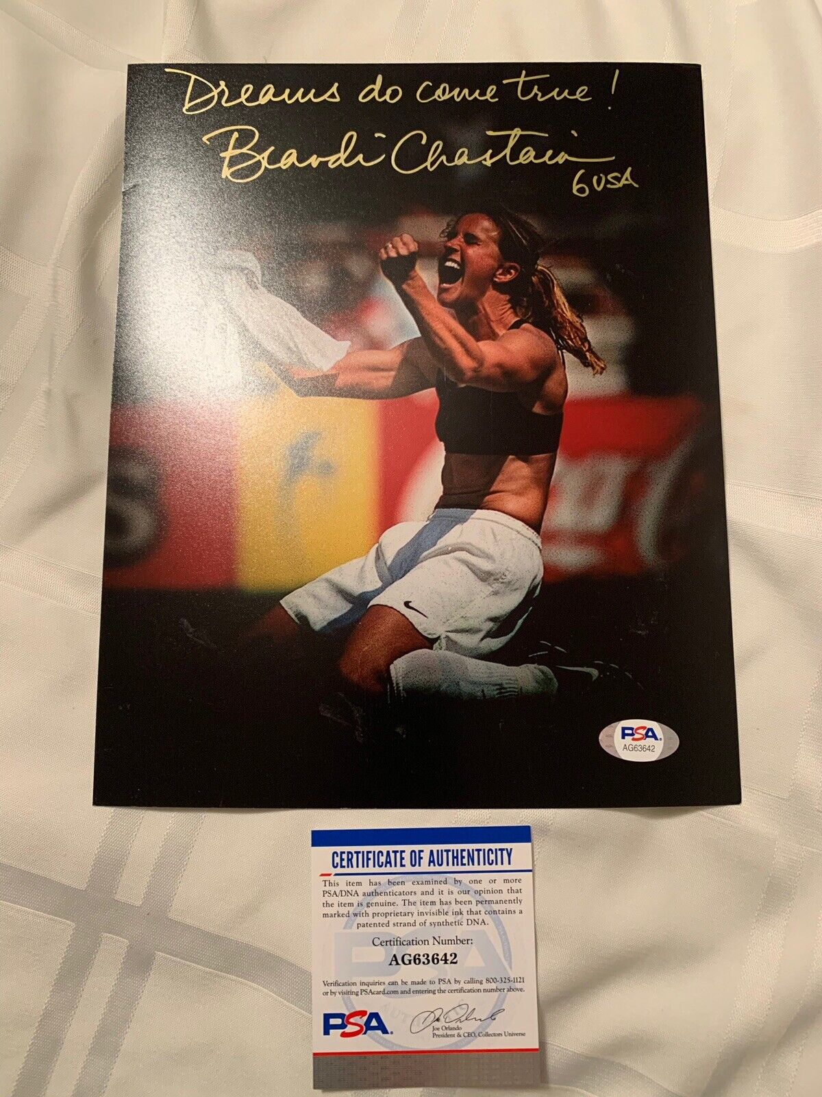 brandi chastain signed 8x10 Custom Photo Poster painting Pic Psa Coa Soccer