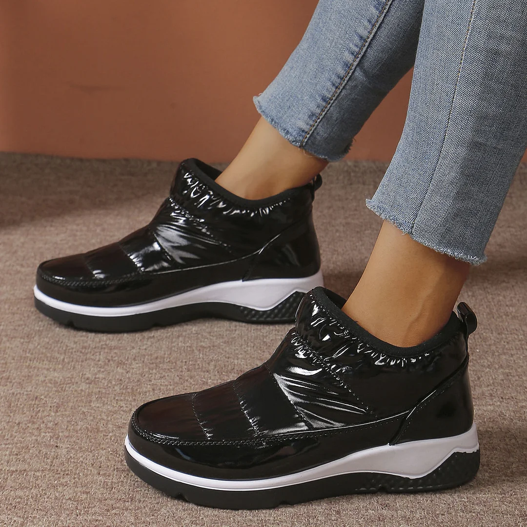 Yyvonne Cotton Shoes Women's New Sports Snow Boots Short Sleet Soft Bottom Flat Base Large Thick Thick To Keep Warm Boots