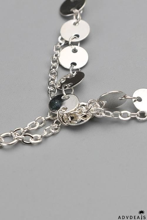 Simple Metal Sequin Necklace