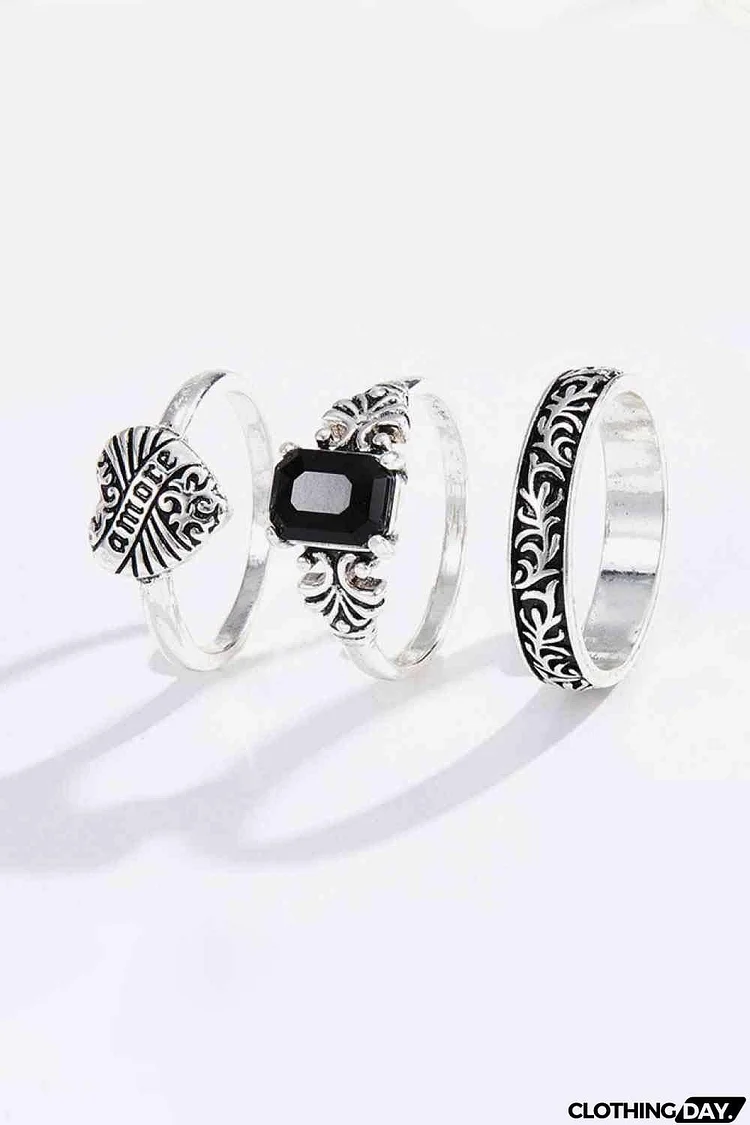 Zinc Alloy Three-Piece Ring Set