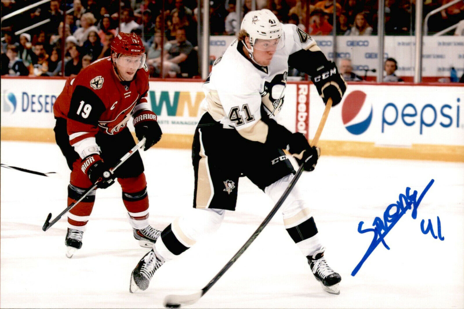 Daniel Sprong SIGNED 4x6 Photo Poster painting PITTSBURGH PENGUINS #7