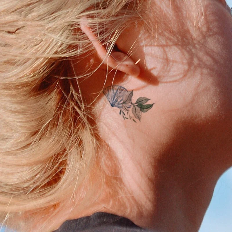 12 Kinds Handpainted Ocean Tattoo Sticker Flower Whale Starfish Turtle Temporary Body Art Disposable Make Up tatouage temporaire