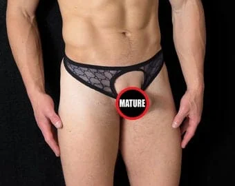 pornhint Pornhint Men Lace Crotchless Underwear, Testicles Support, Tanga Thongs for Men, Men Sexy Underwear, Men Lingerie, Sexy panties for Men