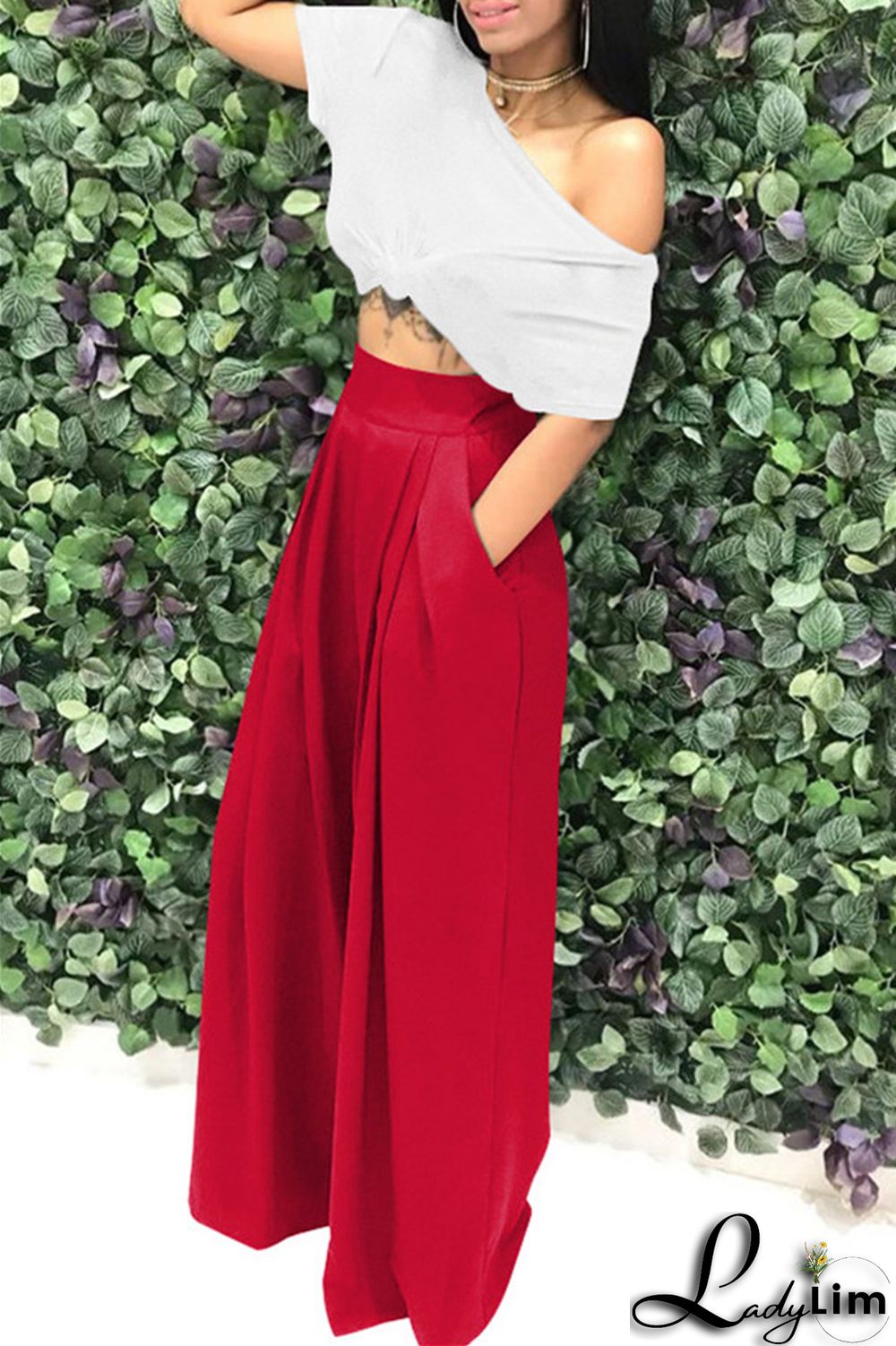 Coffee Fashion Casual Solid Patchwork Regular High Waist Conventional Solid Color Bottoms