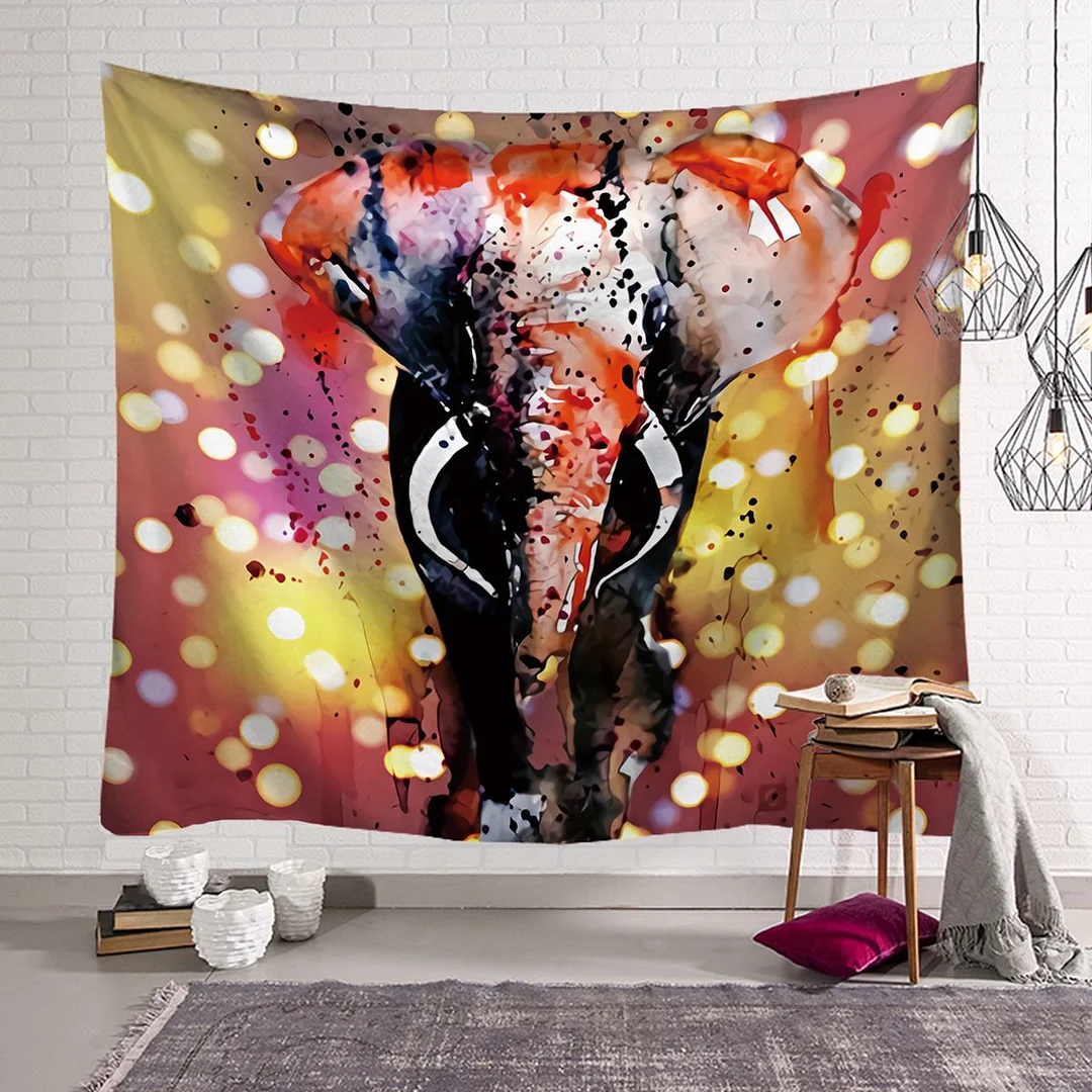 Bohemian Mandala Elephant Tapestry Wall Hanging Sandy Beach Picnic Throw Rug Blanket Camping Tent Travel Sleeping Pad Bedspread