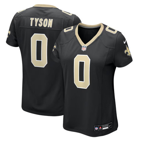 Women's New Orleans Saints #0 Jordyn Tyson Nike Black Game Jersey