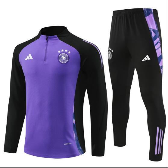 2024 Germany Half-Pull Training Suit Purple Football Jersey Set Thai Quality