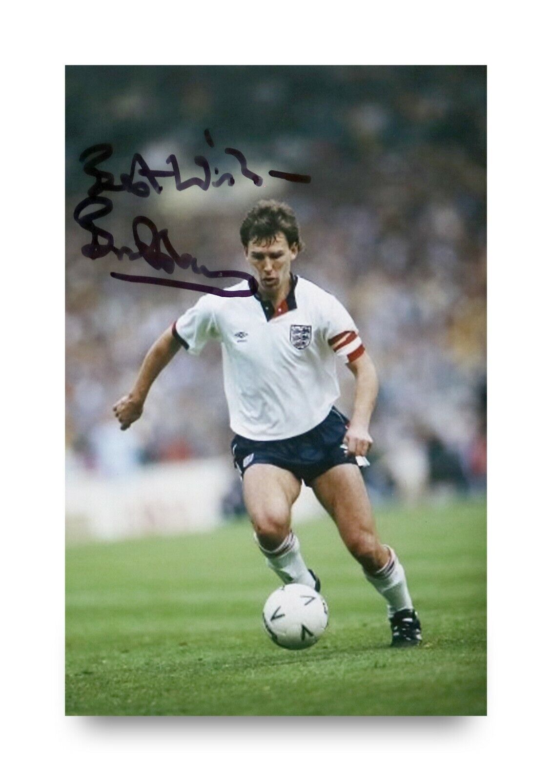 Bryan Robson Signed 6x4 Photo Poster painting Manchester United England Genuine Autograph + COA