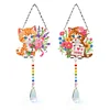 2pcs Flower Cat Diamond Painting Double-sided Crystal Window Suncatcher Craft Set Birthday Gifts Home Garden Decor Hanging Kit