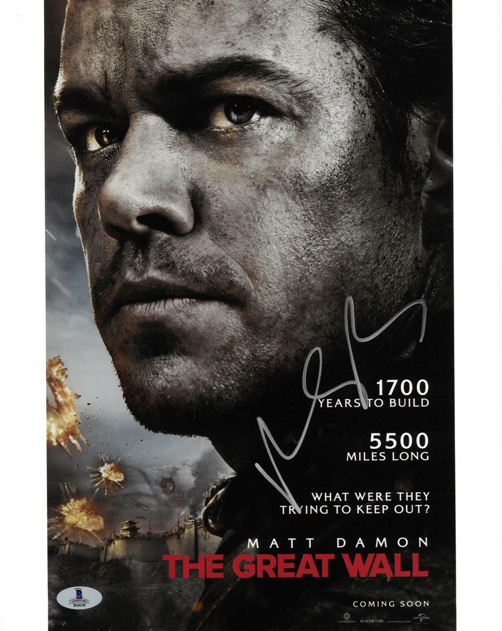 Matt Damon Signed The Great Wall Autographed 11x14 Photo Poster painting BECKETT #B10130